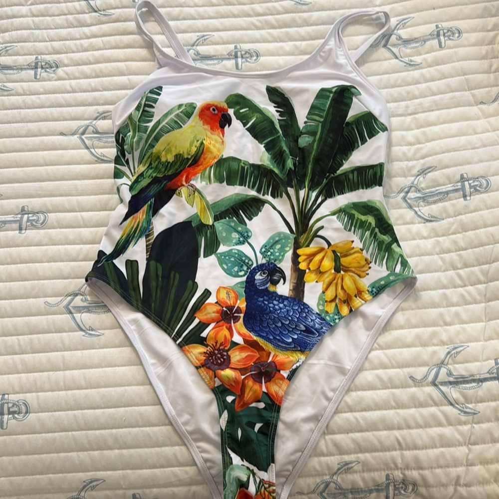 Colorful Tropical Swim Suit One Piece